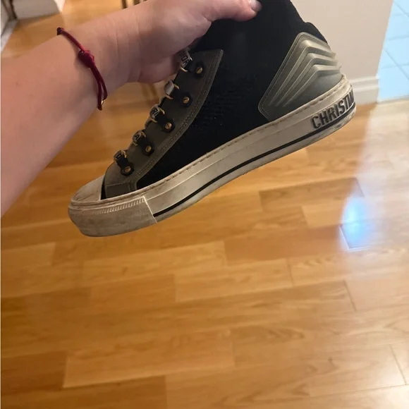 Dior Navy/Black and White Canvas Sneakers - Picture 7 of 10